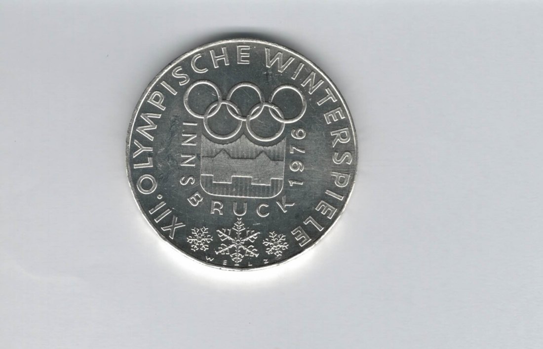  100 Schilling 1974 Olympische Winterspiele 1976 Innsbruck 15,36 Fein silber Österreich (01914/1)   