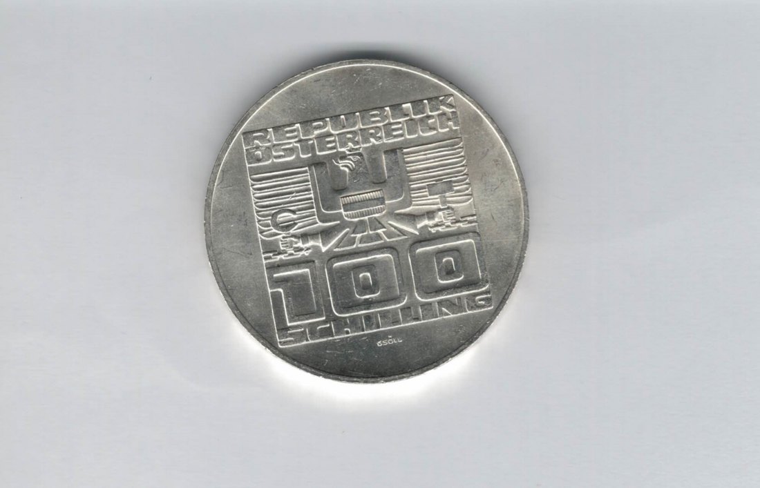  100 Schilling 1975 50 J. Schillingwährung silber Österreich Spittalgold9800 (01914/4)   