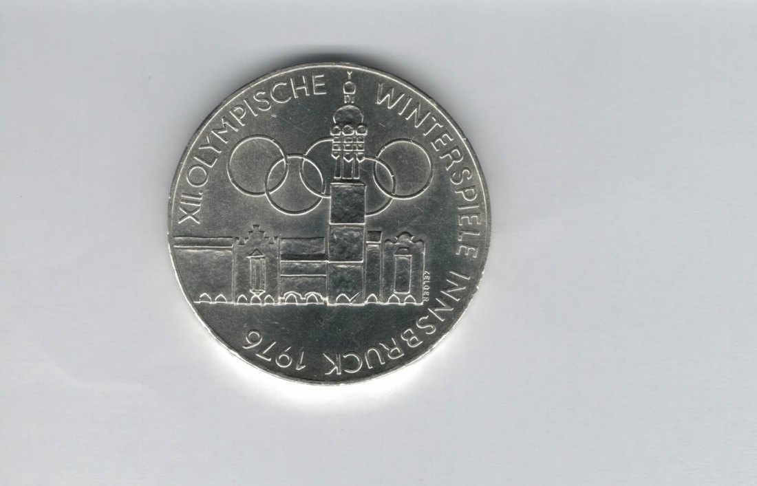  100 Schilling 1976 Winterolympiade Innsbruck Stadtturm Wien 15,36 fein silber Österreich (01914/5)   