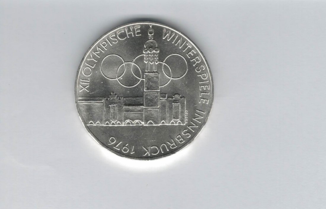  100 Schilling 1976 Winterolympiade Innsbruck Stadtturm Hall silber Österreich (01914/6)   