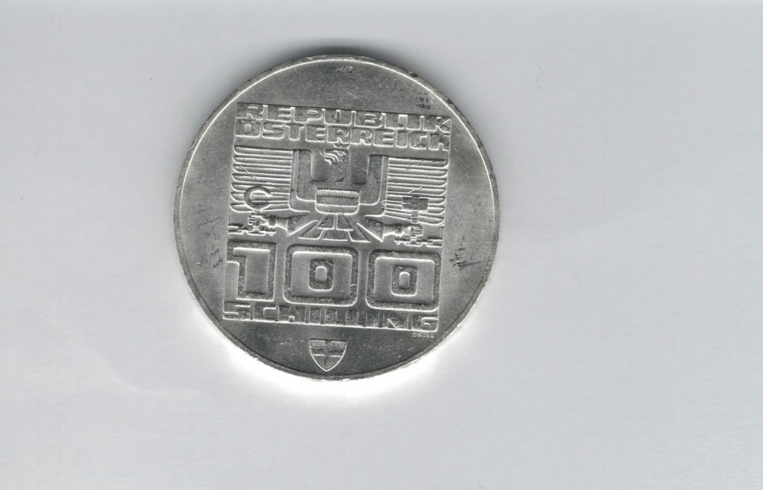  100 Schilling 1976 Berg Isel Schanze Innsbruck Wien Olypm. Winterspiele Ag Österreich2.Rep (01914/9)   