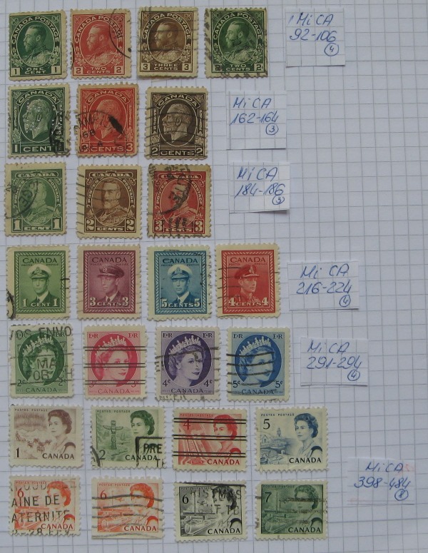  1911-1971, Kanada, thematischer Satz mit 26 Briefmarken: Kanadische Könige/Königinnen   