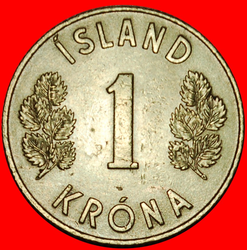  Ⰶ GREAT BRITAIN (1957-1975): ICELAND ★ 1 CROWN 1957 4 SPIRITS! LOW START ★ NO RESERVE!   