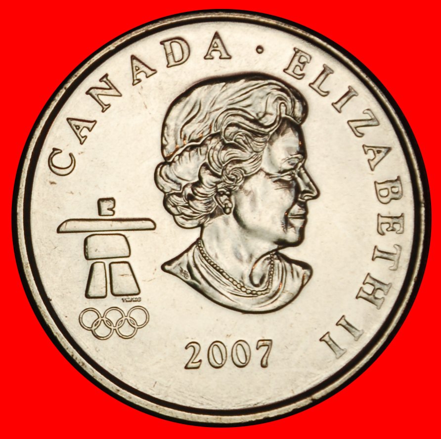  Ⰶ RIFFLE 2010:CANADA★25 CENTS 2007 UNC MINT LUSTRE! ELIZABETH II (1953-2022) LOW START ★ NO RESERVE!   