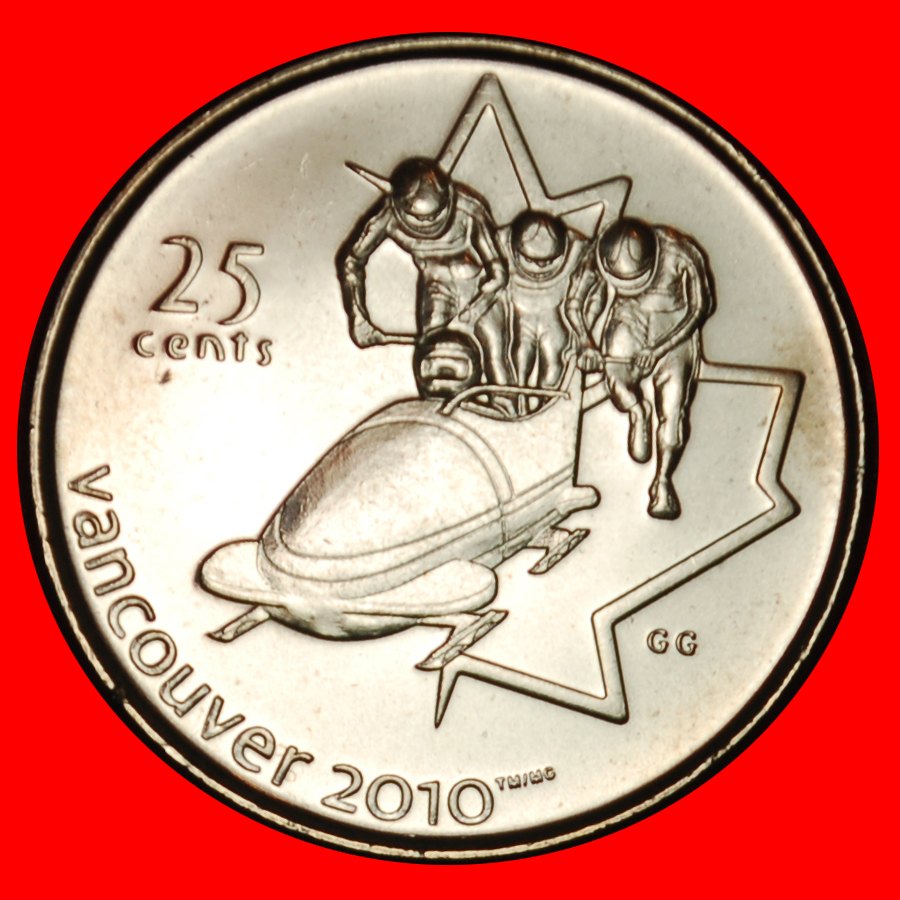  Ⰶ SCHLITTEN 2010: KANADA ★ 25 CENT 2008 STG STEMPELGLANZ! ELISABETH II. (1953-2022) OHNE VORBEHALT!   