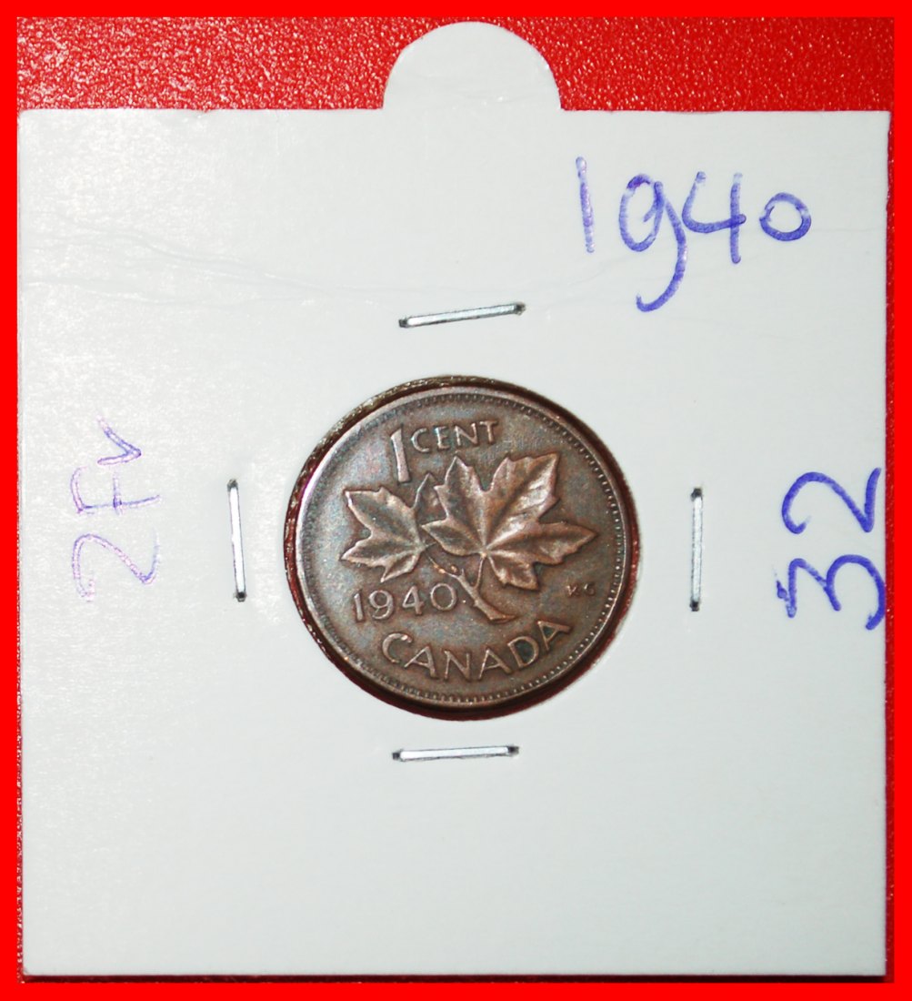  Ⰶ WAR ISSUE (1939-1945): CANADA★1 CENT 1940 UNPUBLISHED! GEORGE VI 1937-1952 LOW START ★ NO RESERVE!   