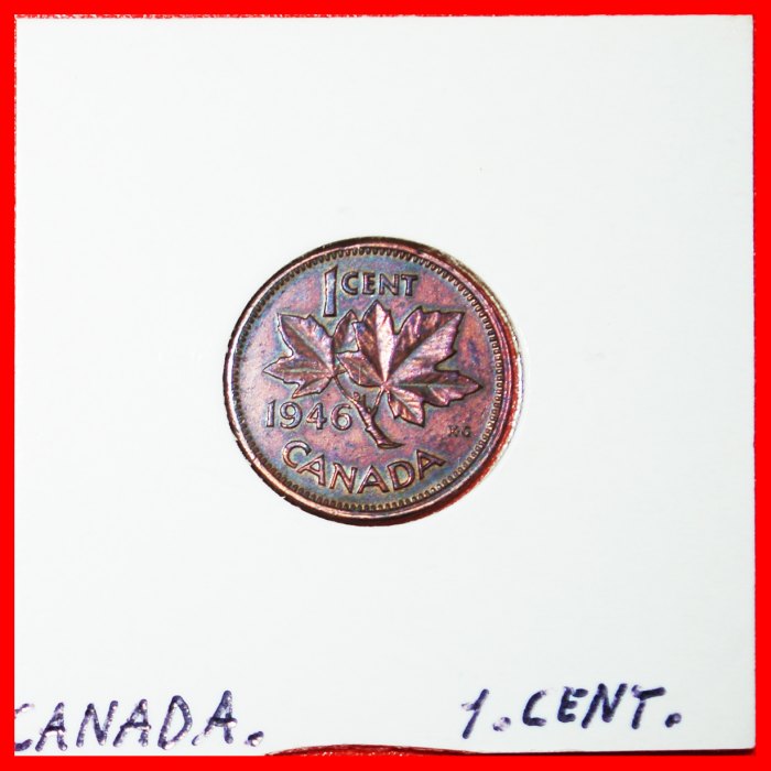  Ⰶ WITH INDIA (1937-1947):CANADA★1 CENT 1946! GEORGE VI (1937-1952) IN HOLDER★LOW START ★ NO RESERVE!   