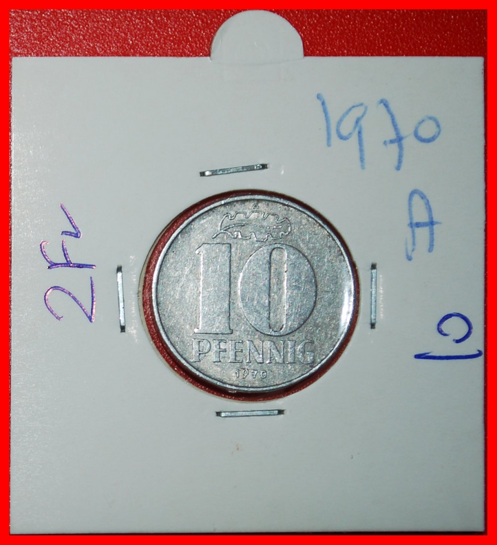  Ⰶ HAMMER UND ZIRKEL (1963-1990):DEUTSCHLAND DDR★10 PFENNIG 1970A★STEMPEL 1+A★PACKUNG★OHNE VORBEHALT!   