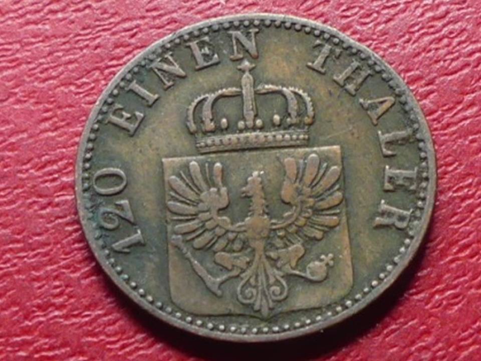  Preussen 3 Pfennige 1865 A „120 einen Thaler“   