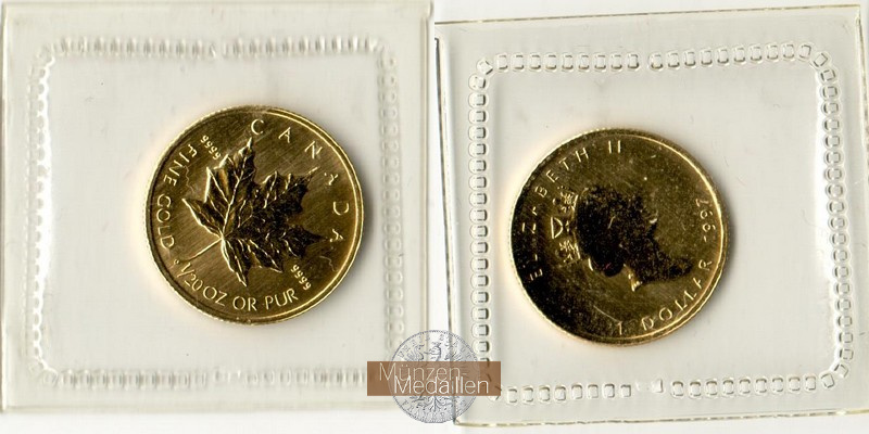 Kanada MM-Frankfurt  Feingewicht: 1,55g Gold 1 Dollar 1997 