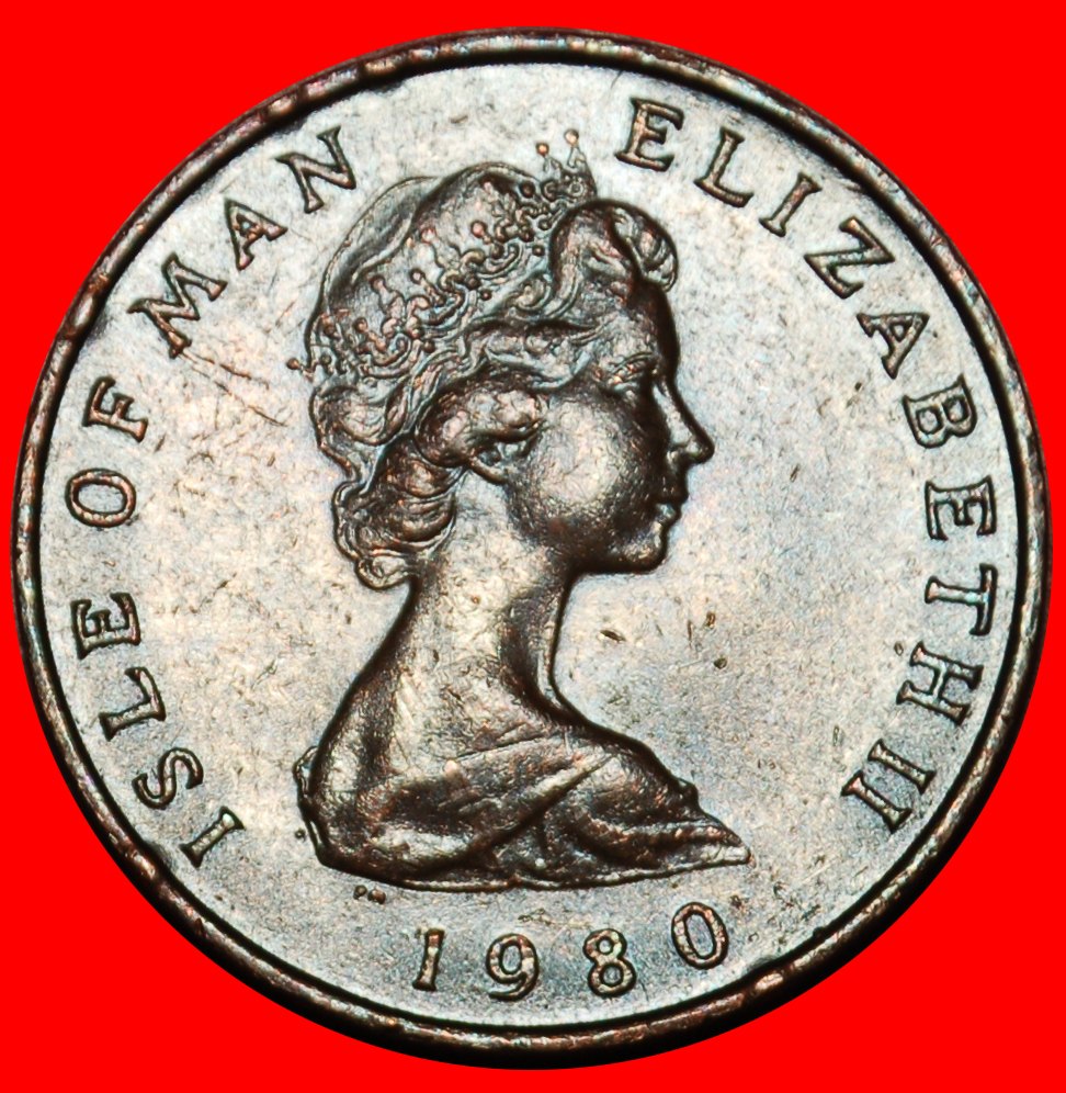  Ⰶ GROSSBRITANNIEN (1980-1983):INSEL MAN★2 PENCE 1980AD KRÄHE★ELISABETH II. 1953-2022★OHNE VORBEHALT!   