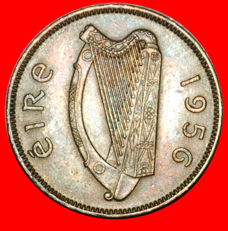  Ⰶ GROSSBRITANNIEN  (1942-1969): IRLAND★6 PENCE 1956 IRISCHER WOLFSHUND! UNGEWÖHNLICH★OHNE VORBEHALT!   