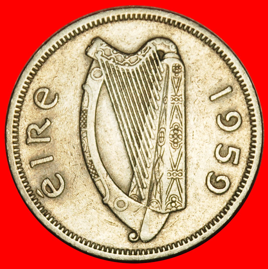  Ⰶ GROSSBRITANNIEN (1939-1968): IRLAND ★ 2 SHILLING-FLORIN 1959 LACHS! ★OHNE VORBEHALT!   