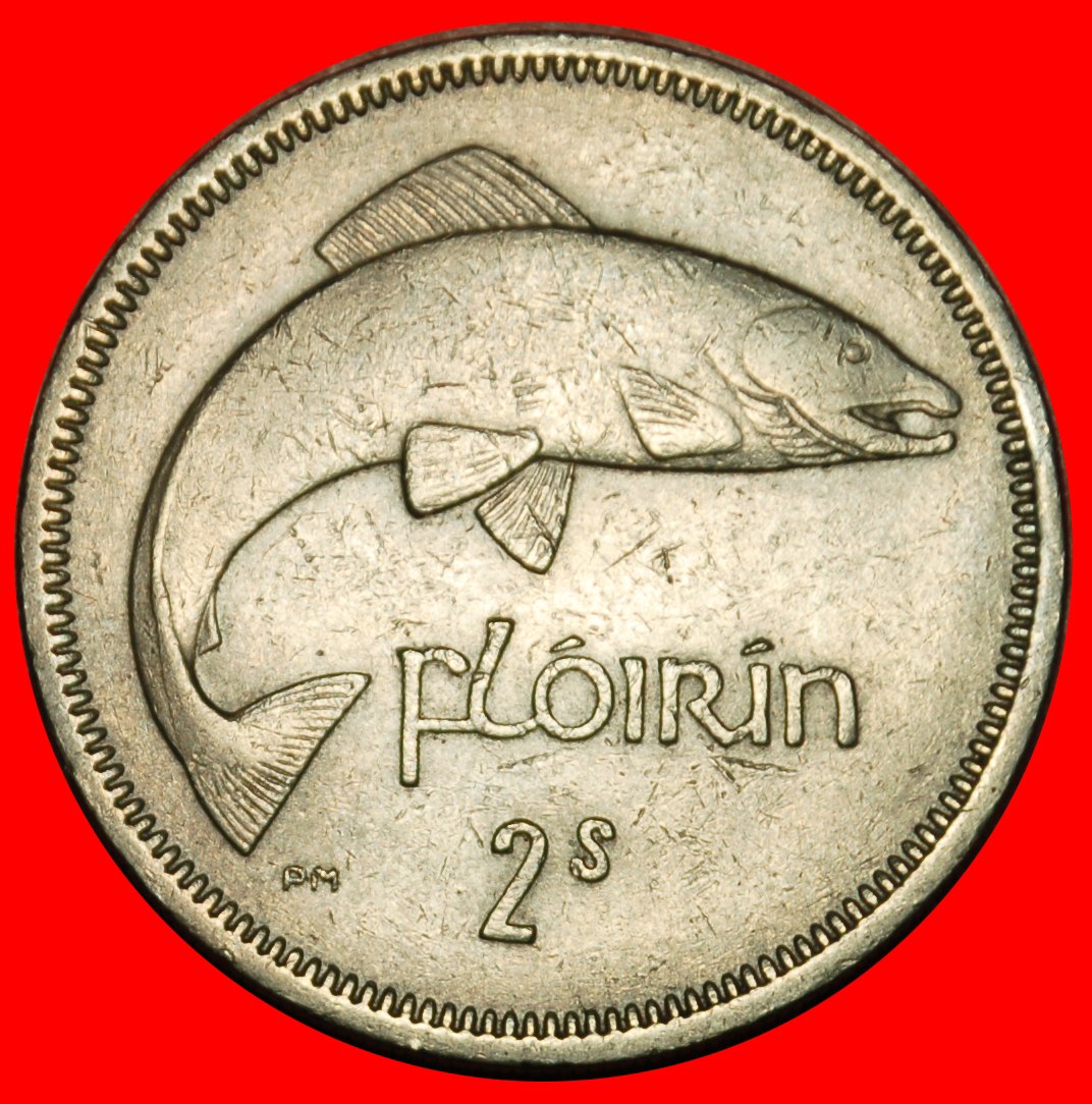  Ⰶ GROSSBRITANNIEN (1939-1968): IRLAND ★ 2 SHILLING-FLORIN 1964 LACHS! ★OHNE VORBEHALT!   