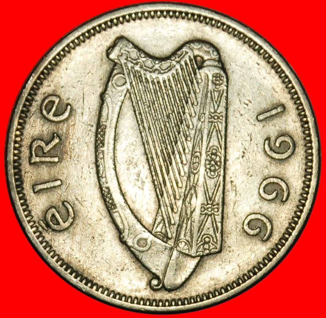  Ⰶ GROSSBRITANNIEN (1939-1968): IRLAND ★ 2 SHILLING-FLORIN 1966 LACHS! ★OHNE VORBEHALT!   