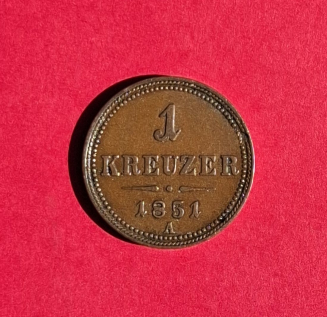  ÖSTERREICH 1 Kreuzer 1851 A **VZ**   