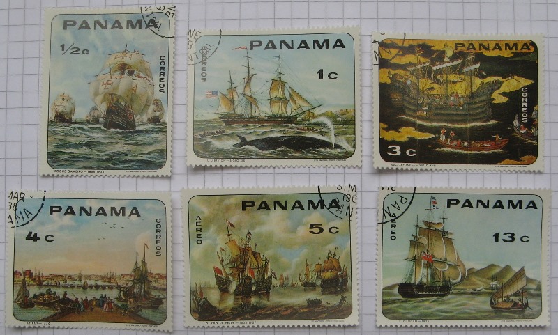  1968, Panama, stamp series: Sailboats on paintings, MNH, 6 pcs, Mi PA 1063-68   