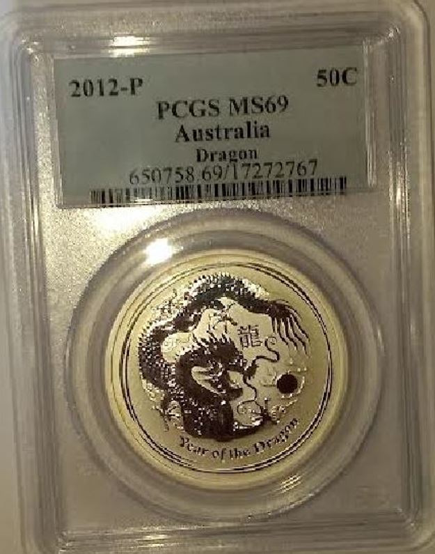  - kirofa - Australia-2012 - LUNAR II - DRACHE - DRAGON  - 1/2 Unze Silber 99.90%. PCGS MS 69.   