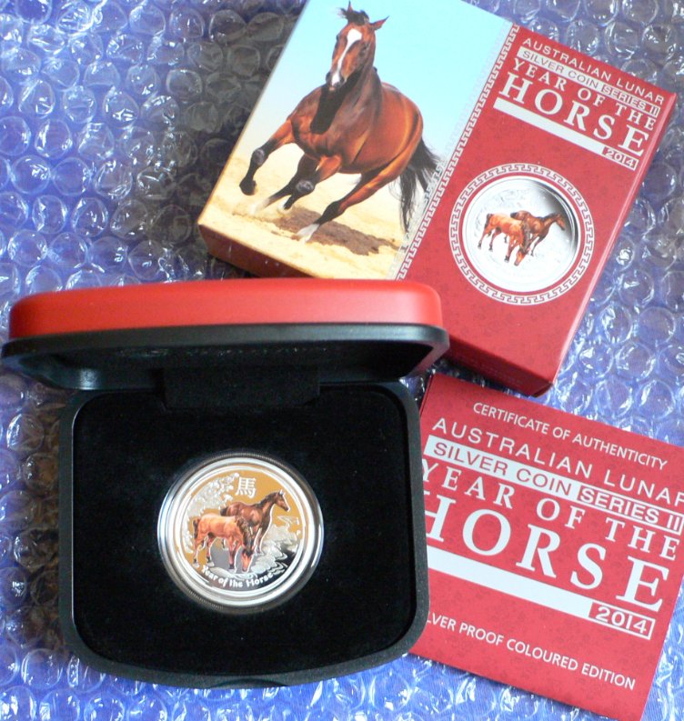  - kirofa - Australia-2012 - LUNAR II HORSE - PFERD - 1/2 Unze Silber 99.90%. PROOF - FULL PACKAGING   