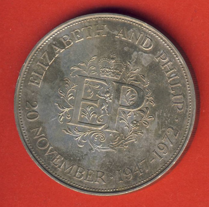  Großbritannien 25 Pence 1972  Sondermünze zur 25. Hochzeitstag. lesen   