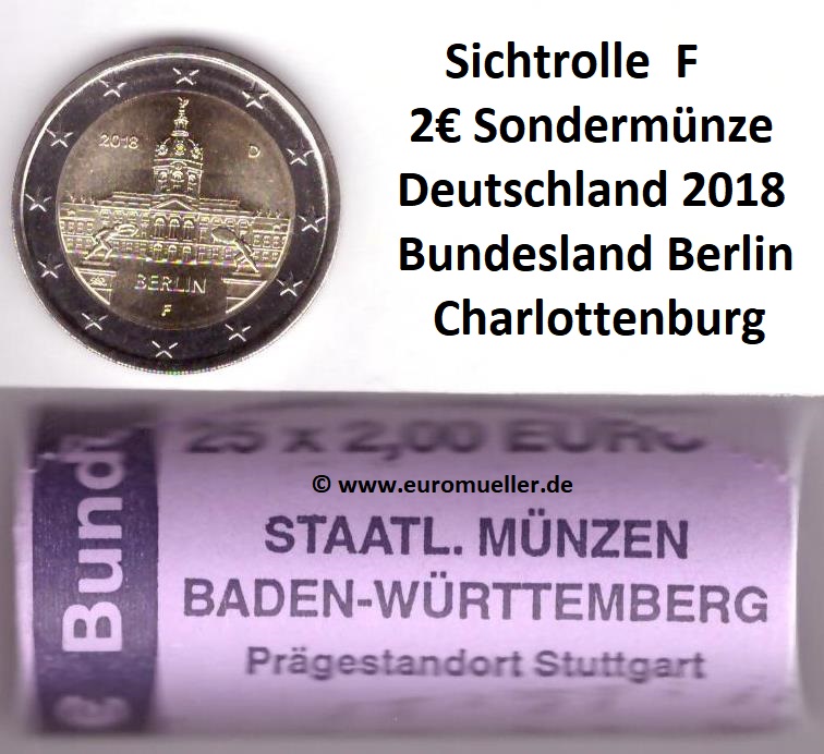 Deutschland Rolle -F-...2 Euro Sondermünze 2018...Berlin   