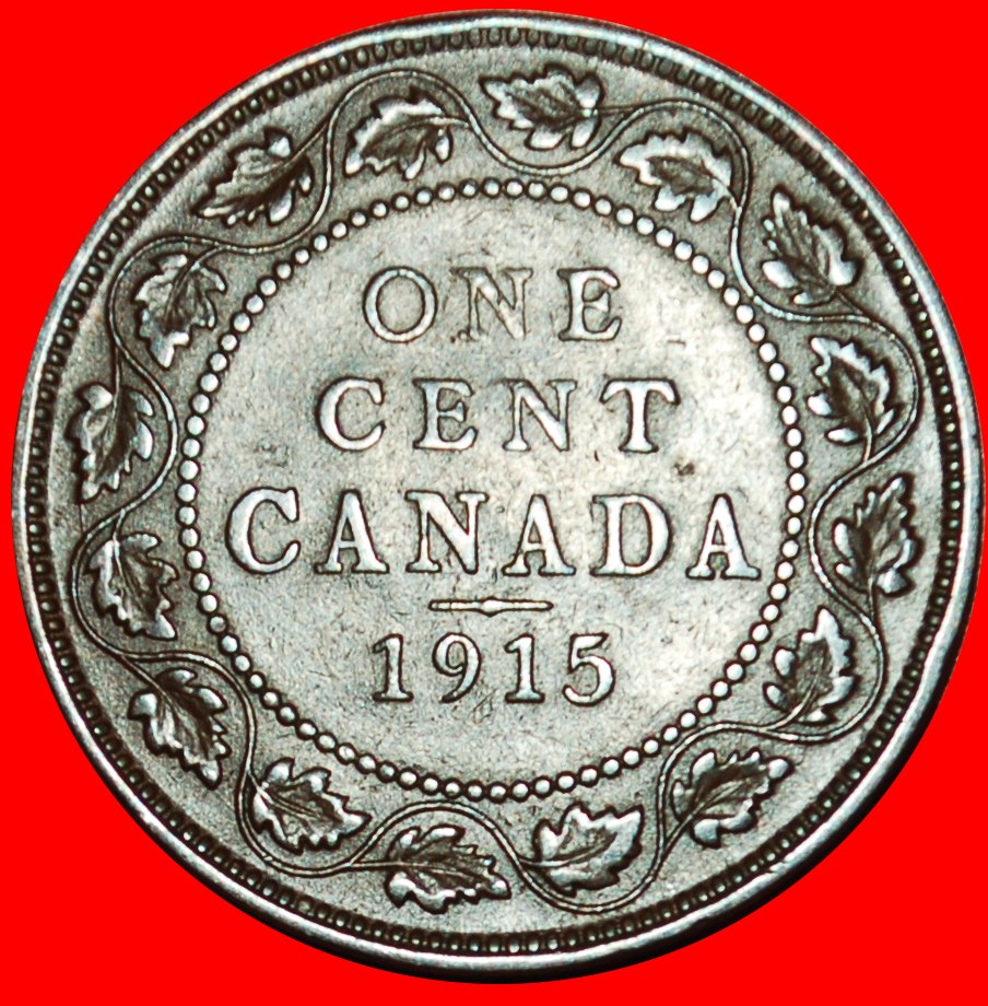  Ⰶ WITH INDIA (1912-1920): CANADA ★ 1 CENT 1915! GEORGE V (1911-1936) LOW START ★ NO RESERVE!   