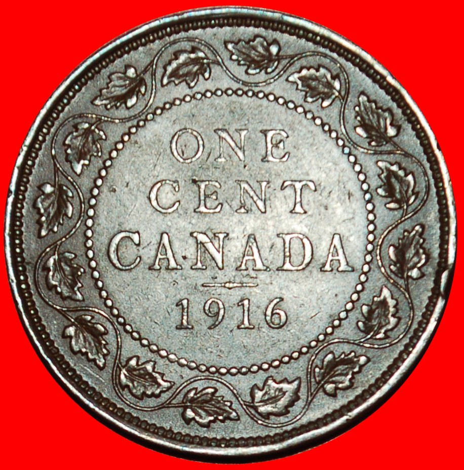  Ⰶ WITH INDIA (1912-1920): CANADA ★ 1 CENT 1916! GEORGE V (1911-1936) LOW START ★ NO RESERVE!   