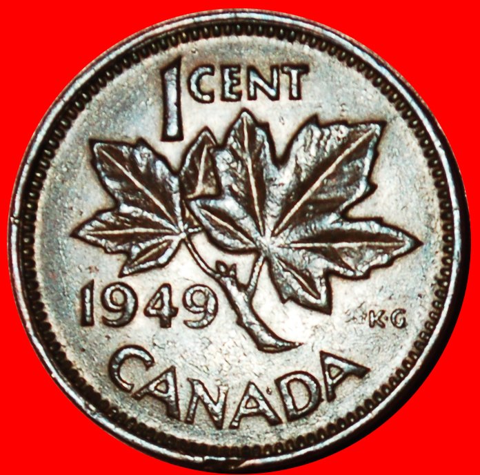  Ⰶ KEIN INDIEN (1948-1952): KANADA ★ 1 CENT 1949! GEORG VI. (1937-1952) ★ OHNE VORBEHALT!   