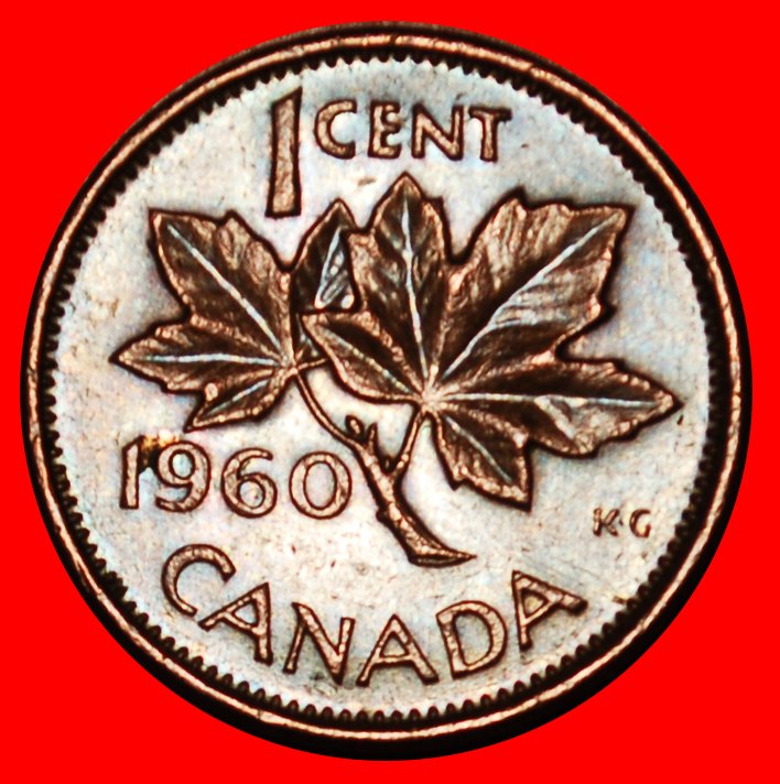  Ⰶ NOT NUDE (1953-1964): CANADA ★ 1 CENT 1960! ELIZABETH II (1953-2022) LOW START ★ NO RESERVE!   