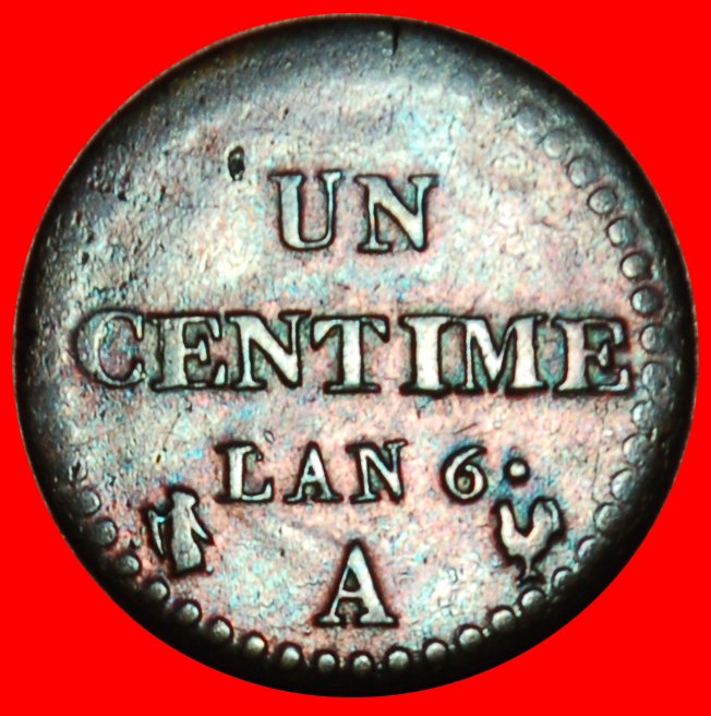  Ⰶ I REPUBLIC (1792-1804): FRANCE ★ 1 CENTIME 6 (1797) A! ★LOW START ★ NO RESERVE!   