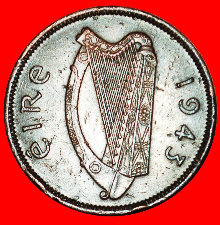  Ⰶ GREAT BRITAIN (1939-1967):IRELAND★1/2 PENNY 1943 PIG WAR ISSUE (1939-1945)★LOW START ★ NO RESERVE!   