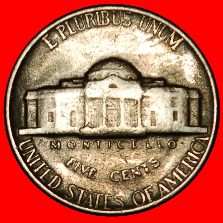  Ⰶ MONTICELLO (1938-2003): USA ★ 5 CENT 1953! JEFFERSON (1801-1809) ★OHNE VORBEHALT!   