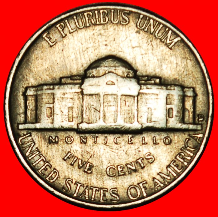  Ⰶ MONTICELLO (1938-2003): USA ★ 5 CENTS 1958D! JEFFERSON (1801-1809)★LOW START ★ NO RESERVE!   