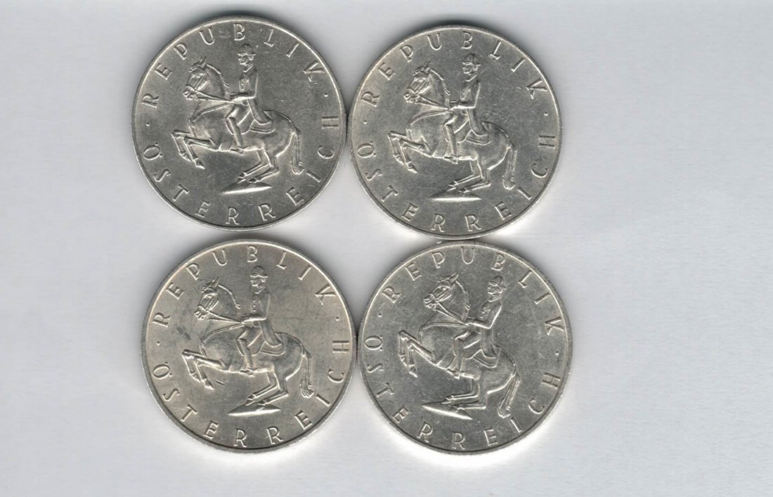  5 Schilling  1962 1963 1965 1966 silber á 3,32 fein Österreich Spittalgold9800 /1054   