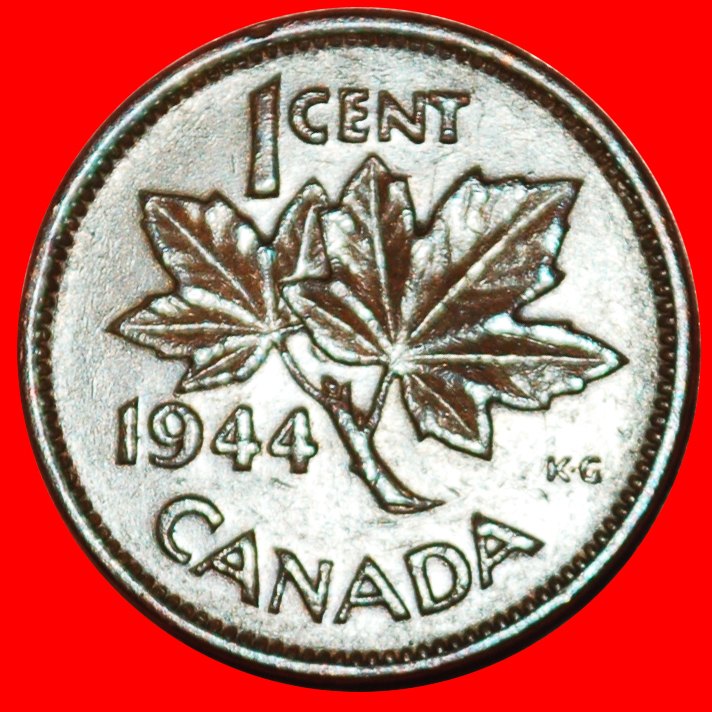  Ⰶ WAR ISSUE (1939-1945): CANADA★1 CENT 1944 UNPUBLISHED! GEORGE VI 1937-1952 LOW START ★ NO RESERVE!   