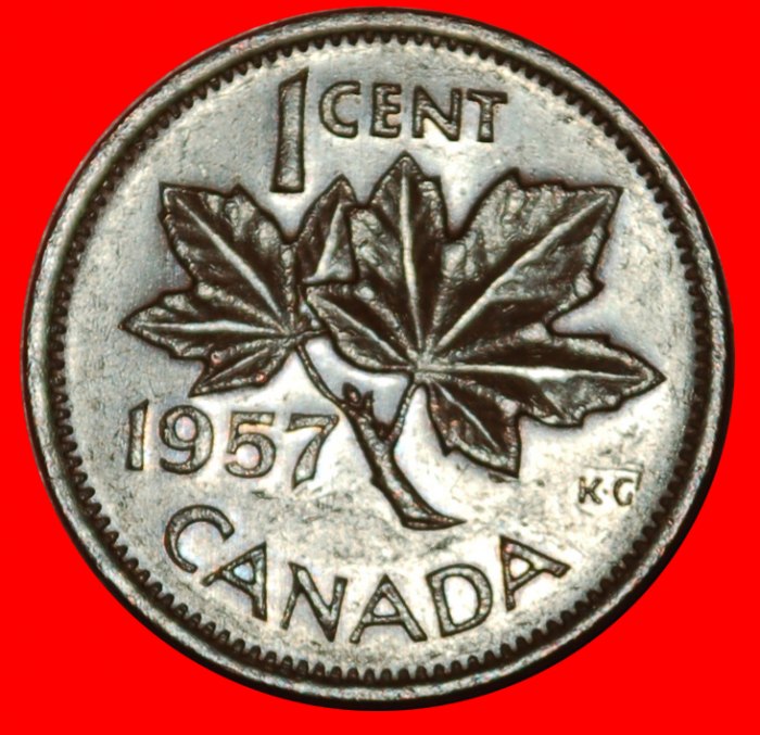  Ⰶ NOT NUDE (1953-1964): CANADA ★ 1 CENT 1957! ELIZABETH II (1953-2022) LOW START ★ NO RESERVE!   