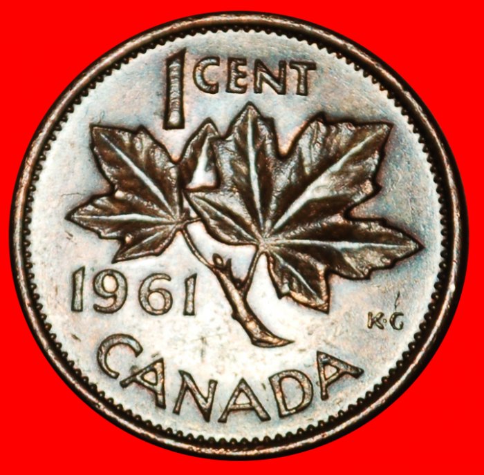  Ⰶ NICHT NACKT (1953-1964): KANADA ★ 1 CENT 1961! ELISABETH II. (1953-2022) ★OHNE VORBEHALT!   