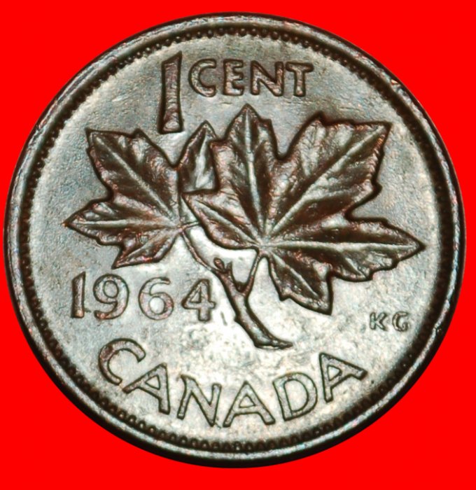  Ⰶ NICHT NACKT (1953-1964): KANADA ★ 1 CENT 1964! ELISABETH II. (1953-2022) ★OHNE VORBEHALT!   