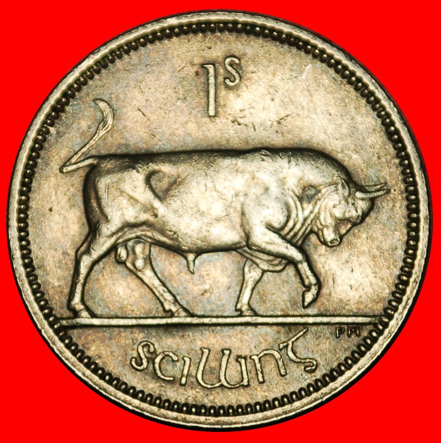  Ⰶ GROSSBRITANNIEN (1951-1968): IRLAND ★ 1 SHILLING 1962 STIER! ★OHNE VORBEHALT!   