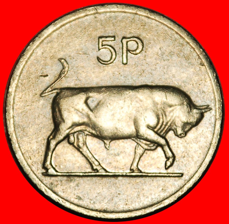  Ⰶ GROSSBRITANNIEN (1969-1990): IRLAND ★ 5 PENCE 1975 STIER!  ★OHNE VORBEHALT!   