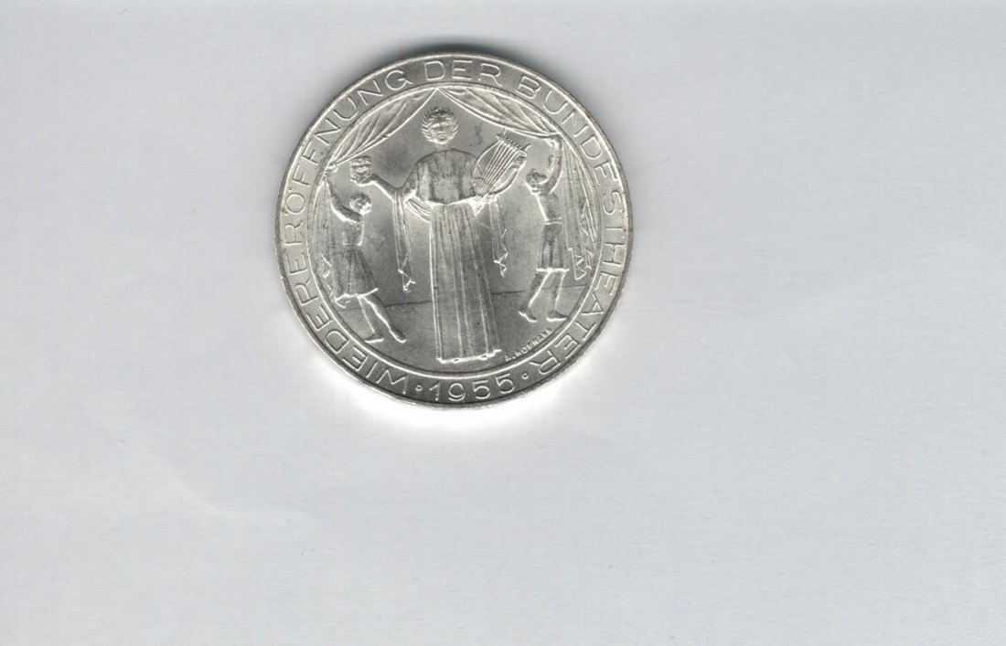  25 Schilling 1955 Bundestheater silber Gedenkmünze Österreich Spittalgold9800 (04588/1)   