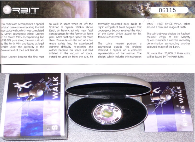  ORBIT- Australia 2009 - First Space Walk - 1 Oz SILVER 999.PP. Full Packaging.   