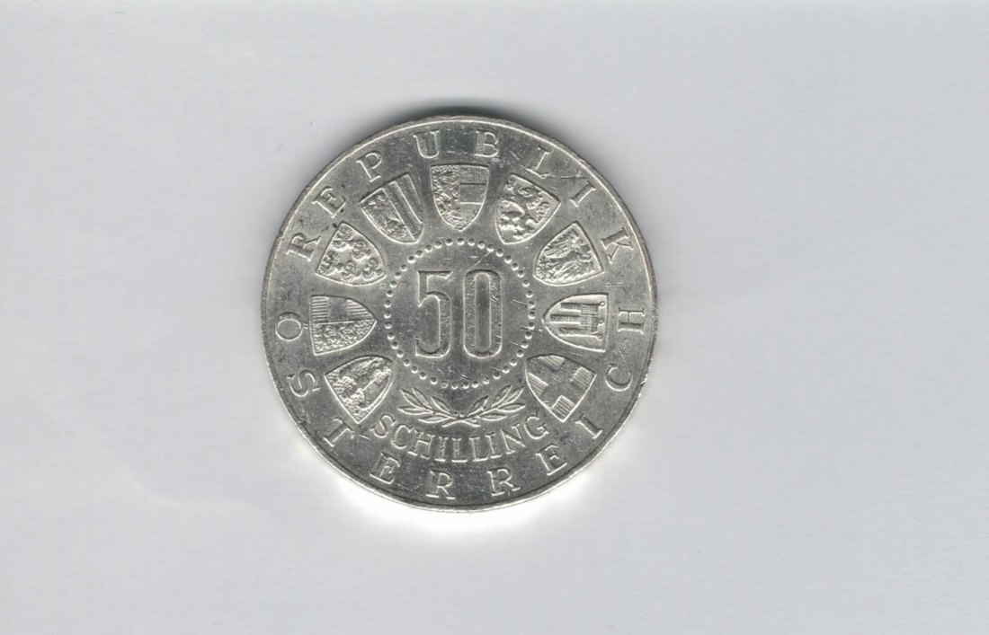  50 Schilling 1964 Winterolympiade Innsbruck Österreich silber Spittalgold9800 (4584/3)   