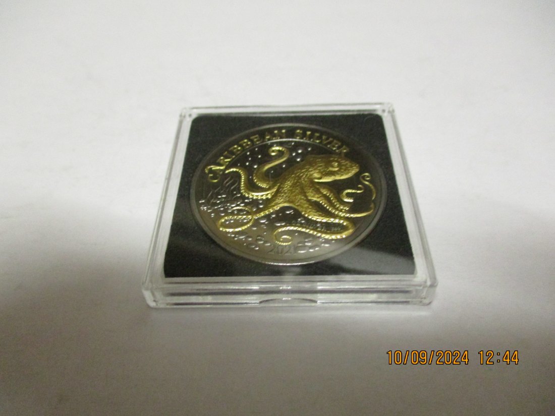  1 Dollar Barbados 2021 Gold & Schwarz Ruthenium  mit Zertifikat   