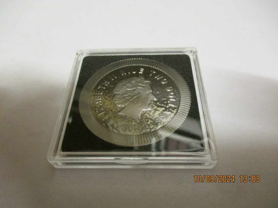  2 Dollars Niue 2022 Gold & Schwarz Ruthenium  mit Zertifikat   