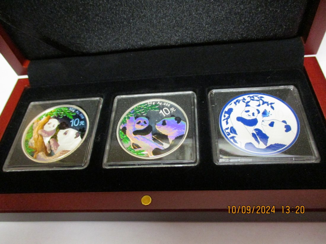  3 x 10 Yuan China Panda im Set Hologramm & Farbe siehe Foto   