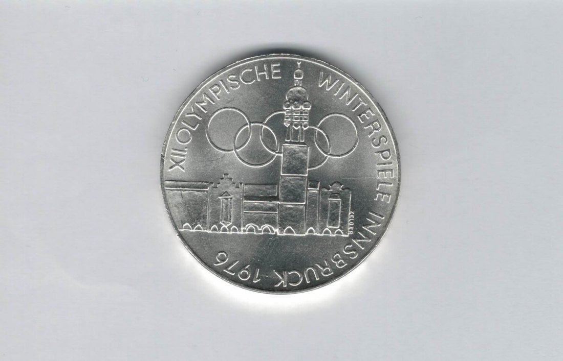  100 Schilling 1976 Winterolympiade Innsbruck Stadtturm Wien 15,36 fein silber Österreich (01914/5)   