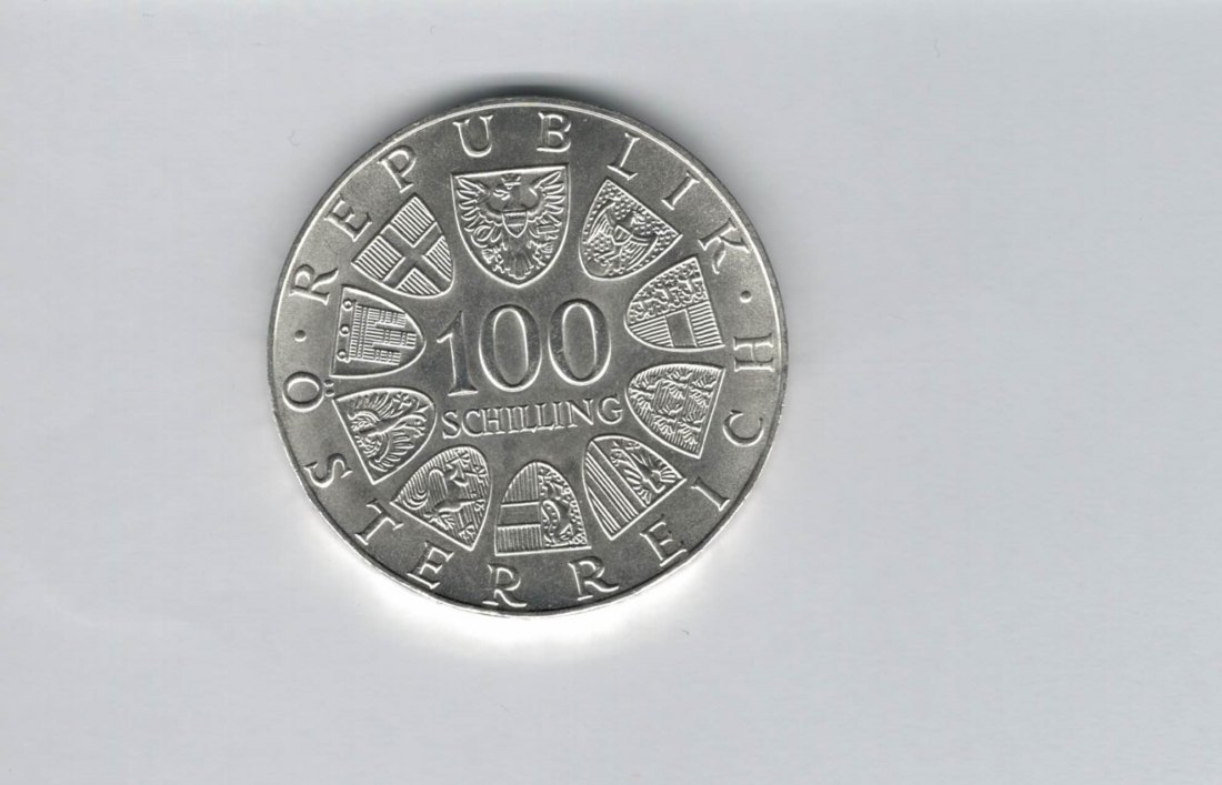  100 Schilling 1976 200 Jahre Burgtheater Wien 15,36g fein silb Österreich Spittalgold9800 (01914/11)   