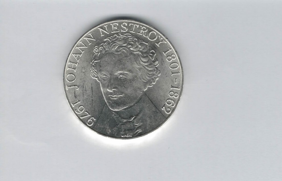  100 Schilling 1976 Johann Nestroy Österreich 2. Republik 15,36g fein Ag (01914/13)   