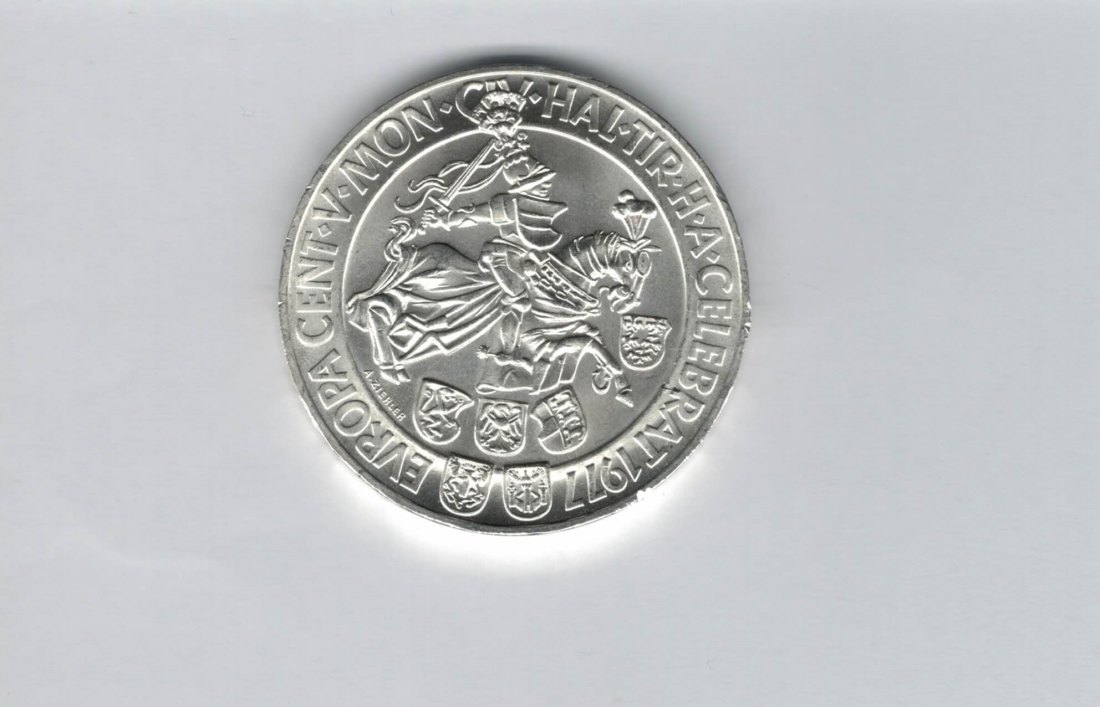  100 Schilling 1977 500 Jahre Münzstätte Hall/Tirol 15,36g fei Ag Österreich Spittalgold9800 01914/16   